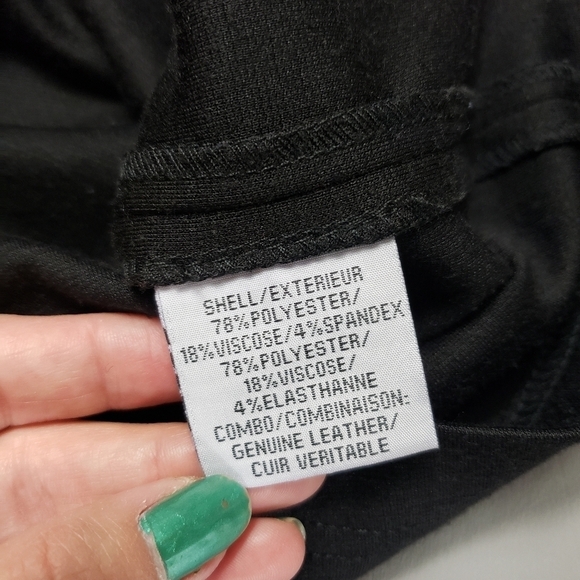 Bagatelle city blue, black midi dress with leather trim and detail women's M - Picture 7 of 12